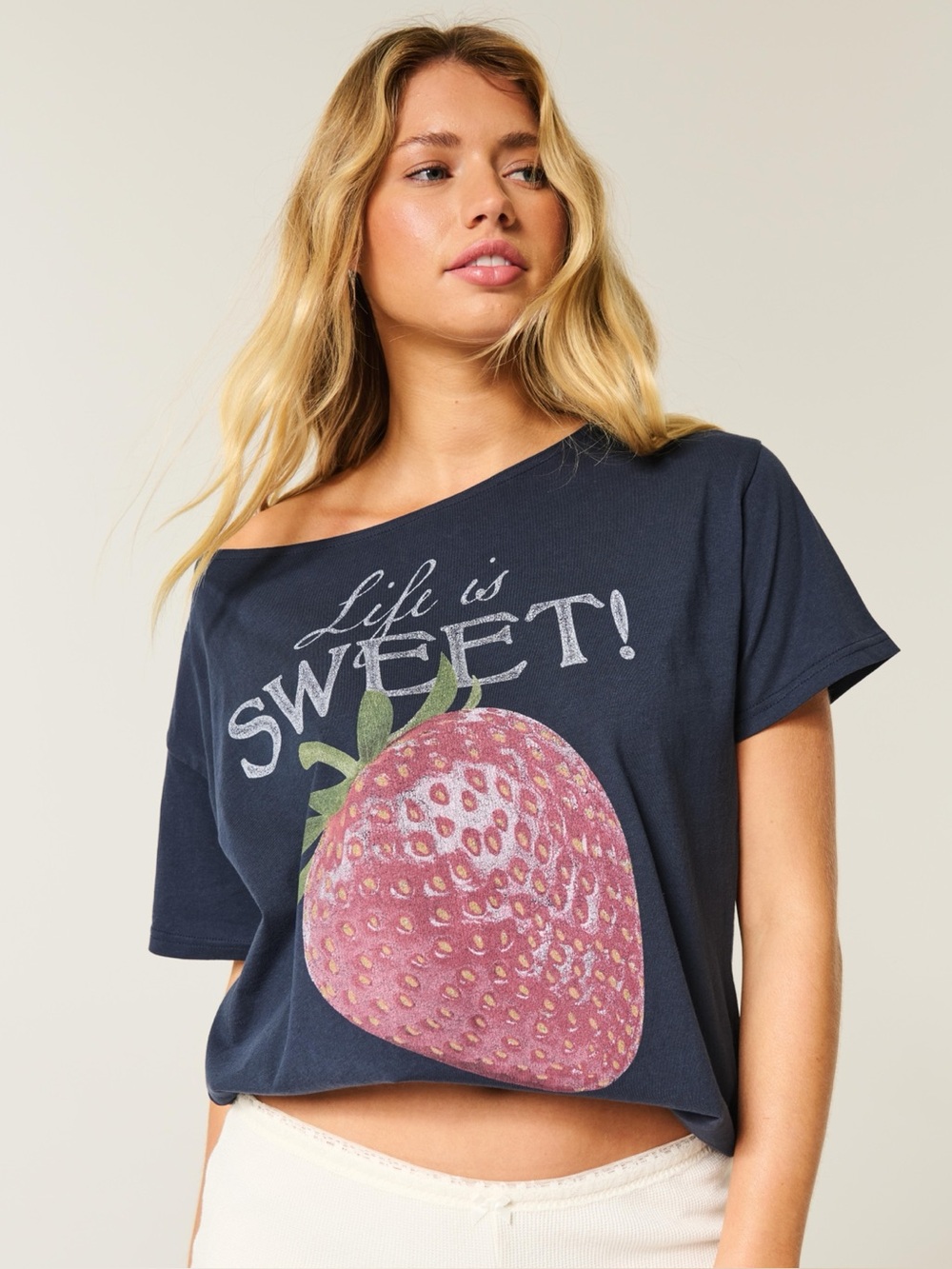 Hollister Life Is Sweet Strawberry Shirt - XS